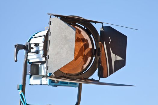 Reflector in an outdoor theater with blue sky background