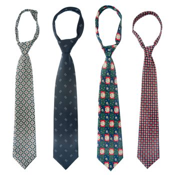 Four ties isolated on white background.