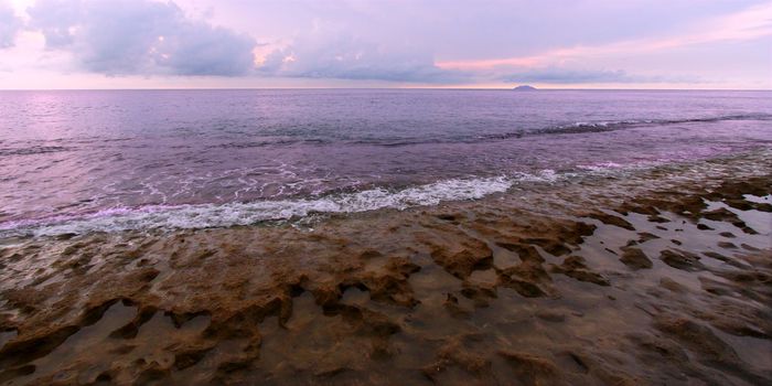 Landscape of Steps Beach near Rincon in Puerto Rico.