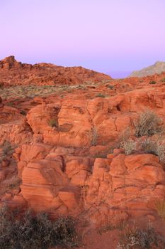 Blazing red rock formations at Valley of Fire State Park in Nevada.