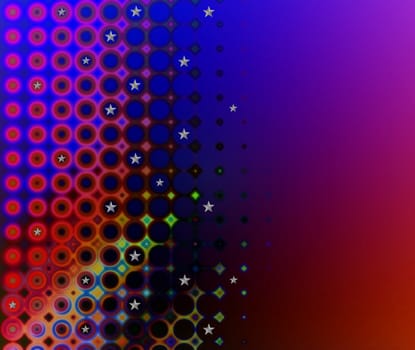 Abstract colourful background with little silver stars