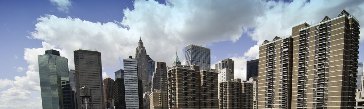 Panoramic View of New York City Buildings, U.S.A.