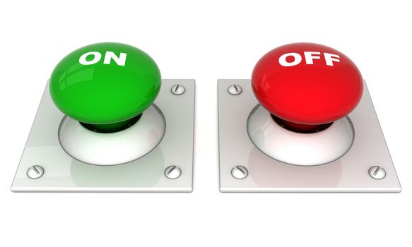image the red button on a white background