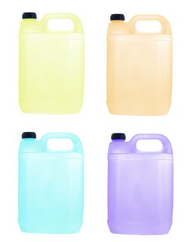 Plastic cans with in diverse colors
