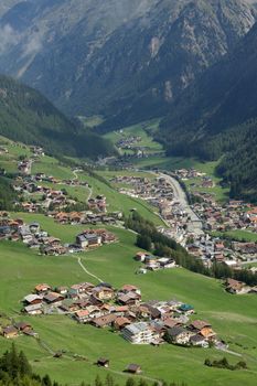S�lden, Austria, small town between high mountains