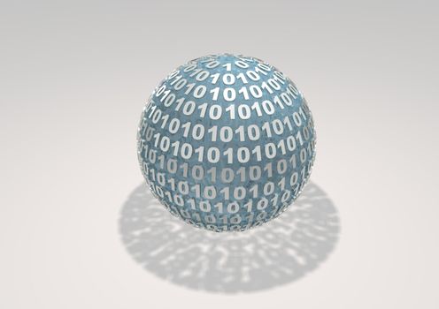 Binary Sphere on white background