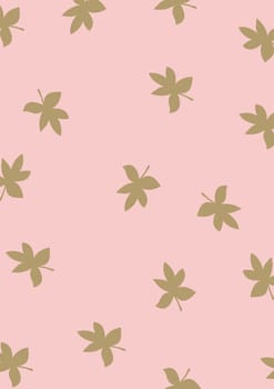 Illustration of brown leaves on a pink background