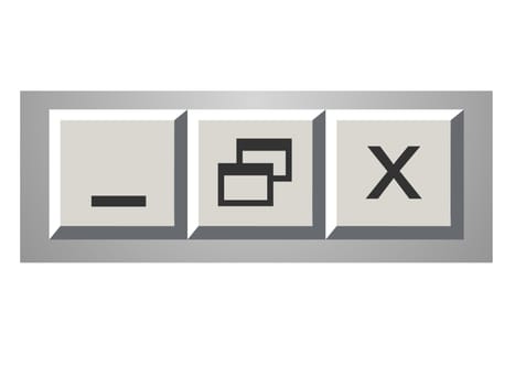 minimize restore and close icons