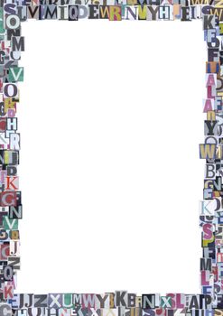 Newspaper cutout letters border