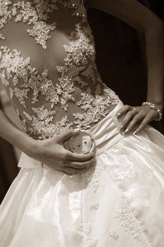 The top part of a wedding dress