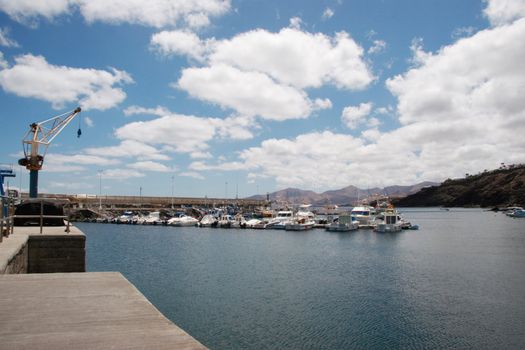 the old town harbour in lanzarote