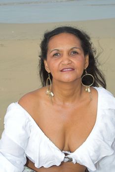 An American Indian Woman at the beach