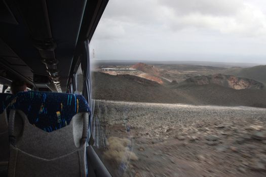a bus tour travelling through the volcanos