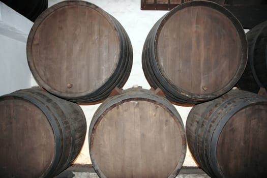 barrels in the wine region of lanzarote