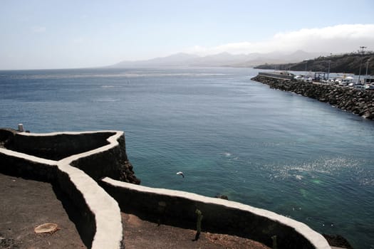 path on the lanzarote coast line