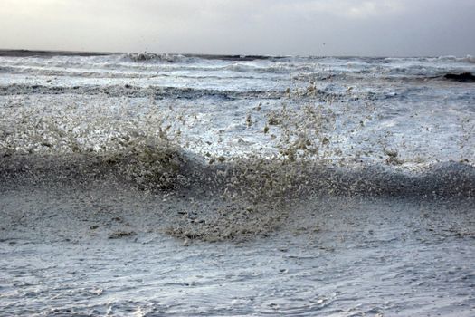 foamy waves after a bad atlantic storm
