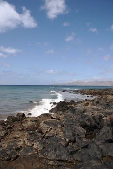 a view of the lanzarote coast line