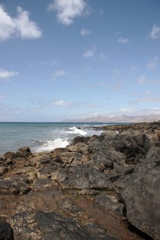 a view of the lanzarote coast line