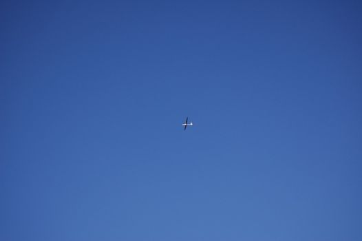 glider flying on the blue sky in Poland