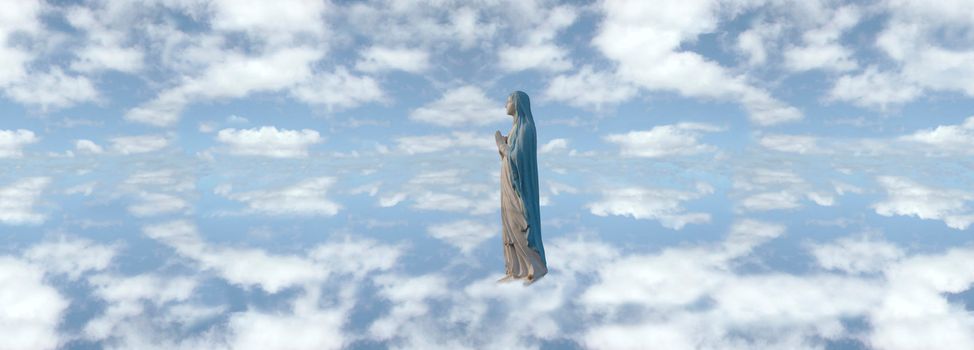 an image of mary in a heavenly setting