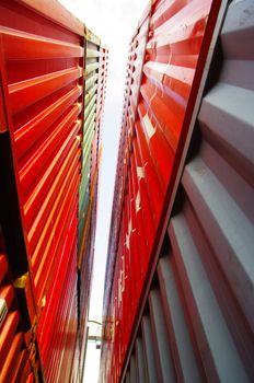 Container trailers in a terminal