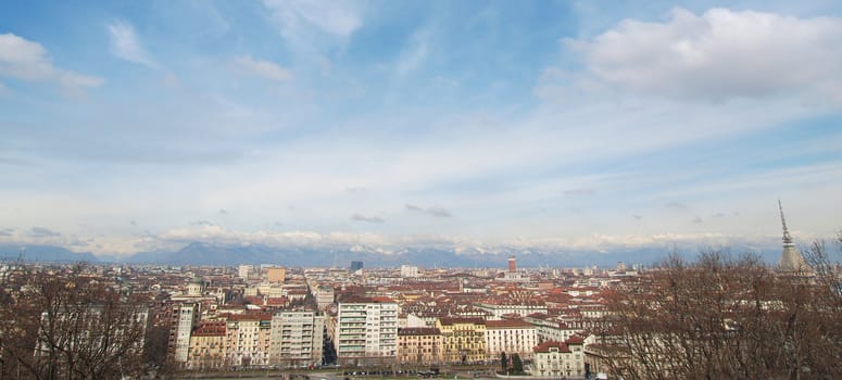 City of Turin (Torino) skyline panorama seen from the hill