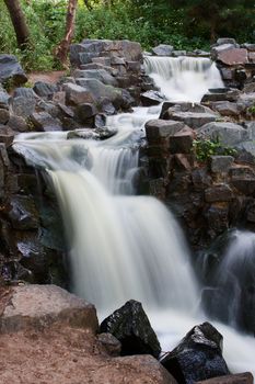 A local park waterfall that flows all winter long.