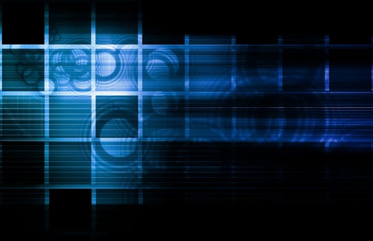 Abstract Glowing Background with a Technology Art