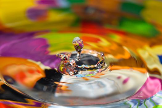 A column of water rising on a Water Drop Sculpture.