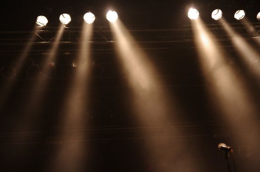 Disco lights at a big pop concert