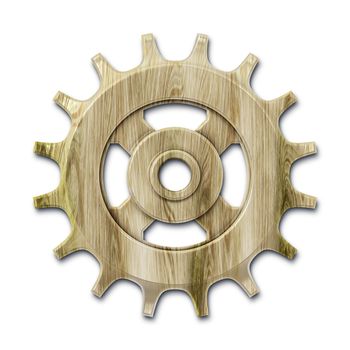 An image of one old wooden gear