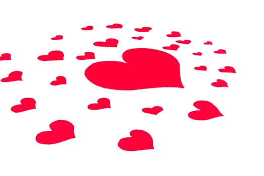 A full background of hearts of different size