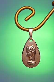 Precious gold pendant of the virgin girl, ideal to give  as a present for the young persons in the first communion