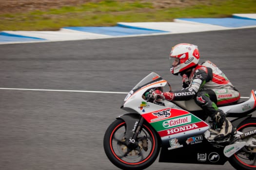 JEREZ DE LA FRONTERA, SPAIN - NOV 20: 125cc motorcyclist Joan Perello races in the CEV championship on Nov 20, 2010, in Jerez de la Frontera, Spain