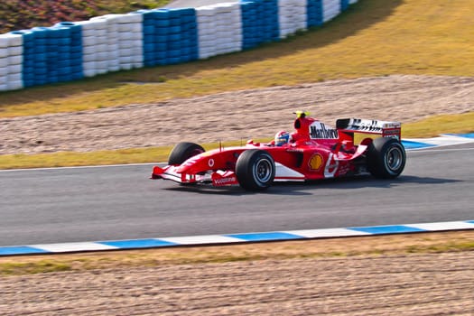 JEREZ DE LA FRONTERA, SPAIN - DEC 04: Marc Gene of Ferrari F1 races during a training session on December 04, 2004, in Jerez de la Frontera, Spain