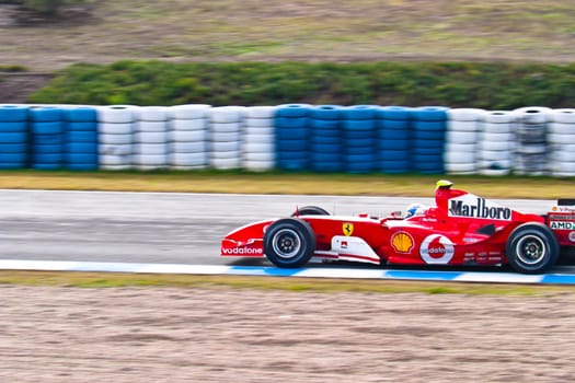 JEREZ DE LA FRONTERA, SPAIN - DEC 04: Marc Gene of Ferrari F1 races during a training session on December 04, 2004, in Jerez de la Frontera, Spain