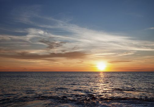 Dawn over the tropical ocean -a landckape