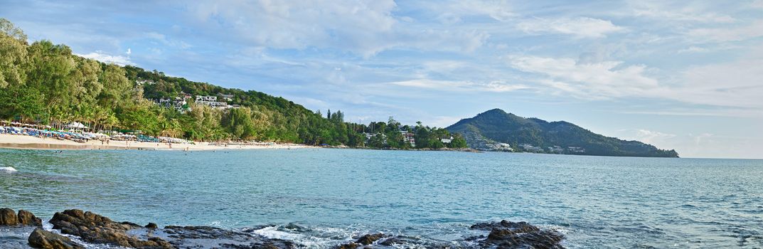 Panorama of tropical coast with beach