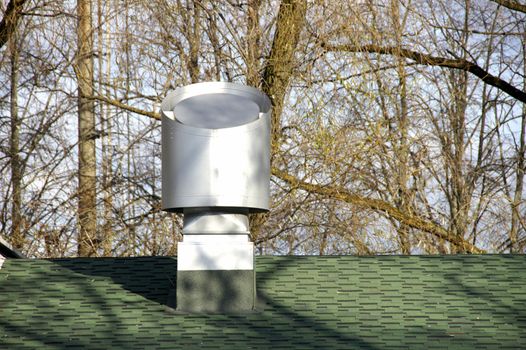 The stream of fresh air acts from a roof