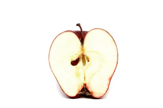 an apple sliced in half