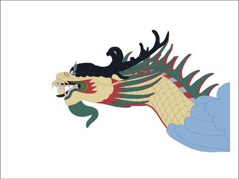 Vector ilustration of Chainese dragon on white backgrounds