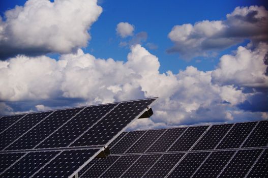 solar collector energy plant outside against sky