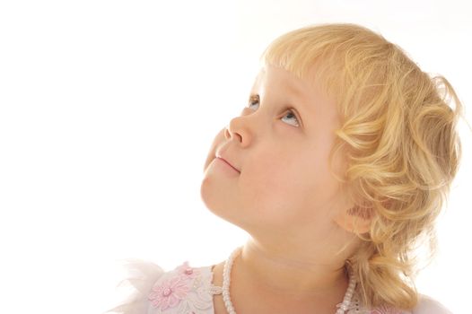 portrait of a little girl isolated on white