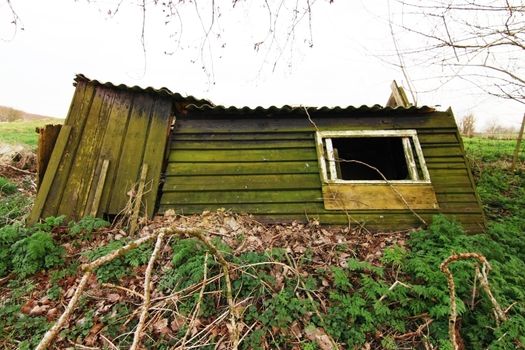 very old collapsed with time house in the country