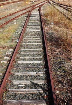 a view on a few railways on sunny day