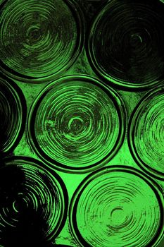 Decorated green glass texture