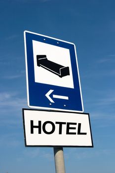 Roadsign informing about accommodation