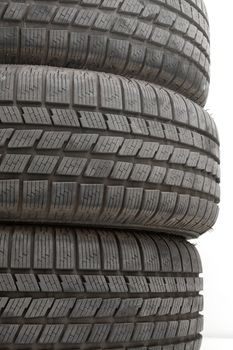 A pile of car tyres