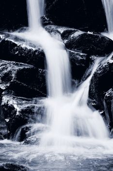 Waterfall rushing down the rocks