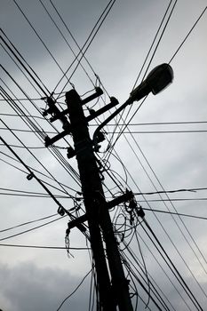 Chaotic wires on an electric pillar